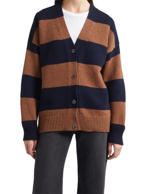 Sora V-Neck Cardigan &DAUGHTER | F2608NAVY/HAZELNUT