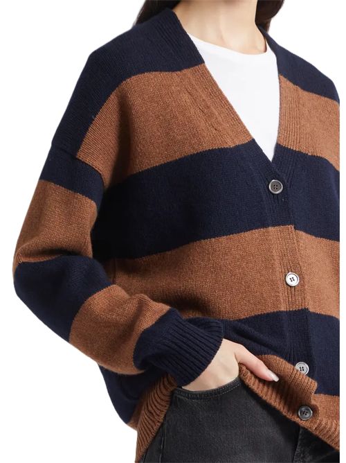 Sora V-Neck Cardigan &DAUGHTER | F2608NAVY/HAZELNUT