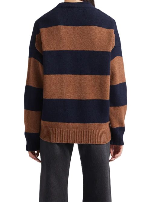 Sora V-Neck Cardigan &DAUGHTER | F2608NAVY/HAZELNUT