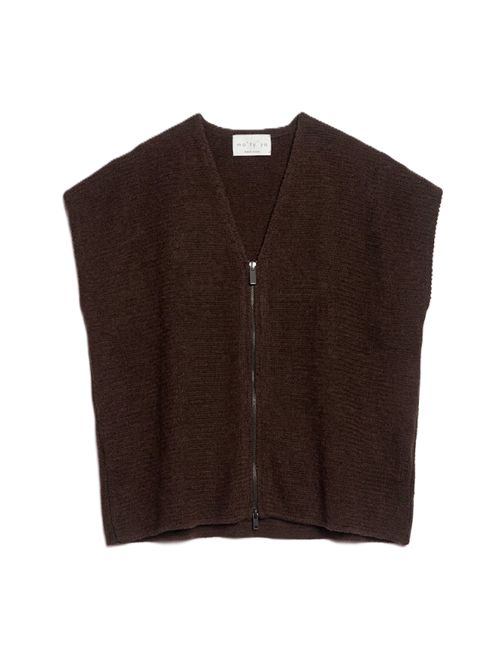 Gilet zipper jaw Ma'ry'ya | YTK066E6BROWN