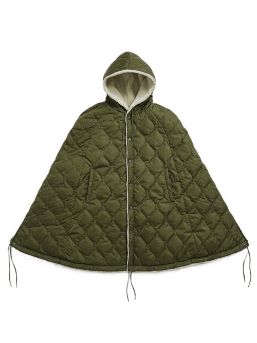 Mantella imbottita in piuma TAION | CPML-1D.OLIVE×CREAM