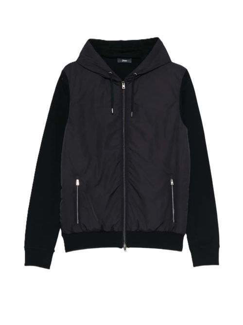 Hernogiacca con cappuccio e zip blu scuro HERNO | MC000168U720569201